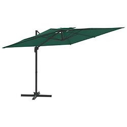 vidaXL Parasol cantilever à double toit Vert 400x300 cm