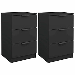 Maison Chic Lot de 2 Tables de chevet - Tables de Nuit noir 40x36x65 cm