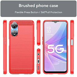 Htdmobiles Coque pour Oppo A58 5G / A78 5G - housse etui silicone gel carbone + verre trempe - ROUGE