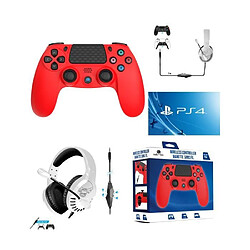 Spirit of Gamer Manette PS4 Bluetooth Rouge pour PLAYSTATION SONY Manette BT Rouge 3.5 JACK + Casque Gamer Blanc PS4-PS5