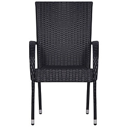 Acheter Salle à manger de jardin 3 pcs,Table et chaise à dîner Noir -MN27579