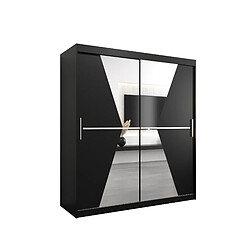 Abiks Meble Armoire Maroko à portes coulissantes 200/180/62 2 portes (noir/noir)