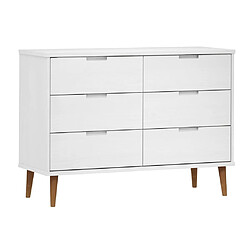 vidaXL Commode MOLDE Blanc 113x40x80 cm Bois de pin massif