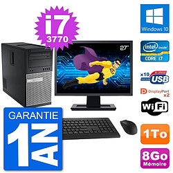 PC Tour Dell 7010 Ecran 27" Intel i7-3770 RAM 8Go Disque 1To Windows 10 Wifi - Occasion