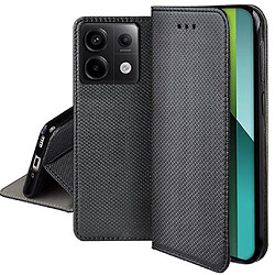 Htdmobiles Housse etui portefeuille avec coque interieure en silicone pour Xiaomi Redmi Note 13 Pro 5G / Poco X6 5G + film ecran - NOIR MAGNET