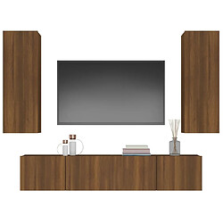 Acheter Maison Chic Ensemble de meubles TV 4 pcs | Banc TV Moderne pour salon | Meuble de Rangement - Chêne marron Bois d'ingénierie -MN81777