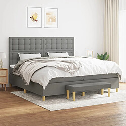 Maison Chic Lit Adulte - Lit simple Lit à sommier tapissier avec matelas moelleux - Meuble de Chambre - Gris foncé 200x200cm Tissu -MN46396