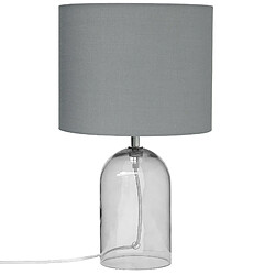 Beliani Lampe à poser en verre transparent/gris DEVOLL pas cher