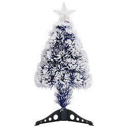 vidaXL Arbre de Noël artificiel pré-éclairé blanc/bleu fibre optique