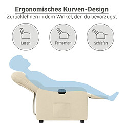 vidaXL Fauteuil inclinable électrique Crème Tissu pas cher