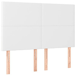 Acheter Maison Chic Tête de lit scandinave à LED,meuble de chambre Blanc 144x5x118/128 cm Similicuir -MN58588