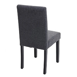 Decoshop26 Lot de 2 chaises de salle à manger en tissu gris foncé pieds foncés CDS04463