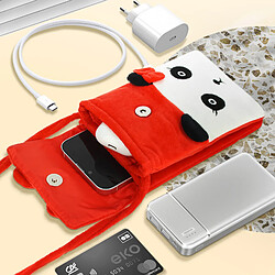 Acheter Avizar Pochette Bandoulière pour Smartphone en Tissu Design Panda Rouge et Blanc