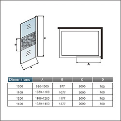 paroi de douche 100x200cm pas cher