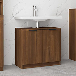 Maison Chic Armoire de bain,Meuble de rangement de salle de bain,Meuble haut Chêne fumé 64,5x33,5x59 cm Bois d'ingénierie -GKD838525