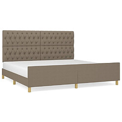 Maison Chic Lit adulte - Cadre Structure de lit avec tête de lit Contemporain Taupe 200x200 cm Tissu -MN76820