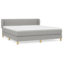 Maison Chic Lit Adulte - Lit simple Lit à sommier tapissier avec matelas moelleux - Meuble de Chambre - Gris clair 160x200cm Tissu -MN64201