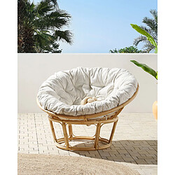 Beliani Chaise de jardin SALVO Rotin Beige clair