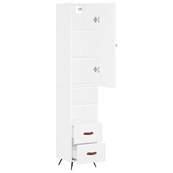 Avis vidaXL Buffet haut Blanc 34,5x34x180 cm Bois d'ingénierie