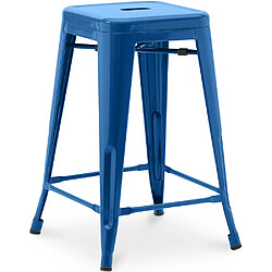 ICONIK INTERIOR Tabouret de bar - Design industriel - 60cm - Nouvelle édition - Stylix Bleu foncé