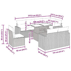 Acheter vidaXL Salon de jardin 9 pcs avec coussins noir résine tressée