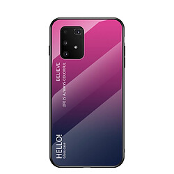 Coque en TPU dégradé de couleur rose/bleu foncé pour votre Samsung Galaxy A91/S10 Lite