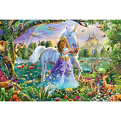 Schmidt Puzzle 150 pièces : Princesse avec licorne et château