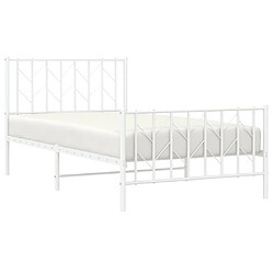 Avis Maison Chic Cadre/structure de lit métal et tête de lit + pied de lit pour adulte - Lit Moderne Chambre blanc 100x200cm -MN22358