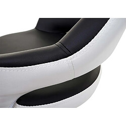 Mendler Tabouret de bar HWC-F16, tabouret pivotant, avec dossier simili cuir ~ noir-blanc pas cher