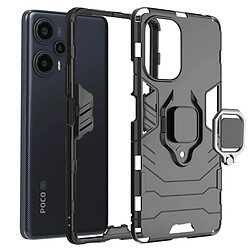 Avizar Coque pour Xiaomi Poco F5 Hybride Antichoc Anneau Support Ring Collection Noir pas cher