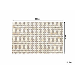 Beliani Tapis en cuir beige et marron 140 x 200 cm SESLICE