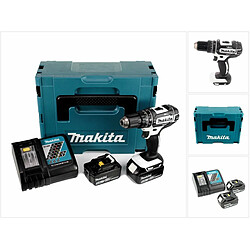 Makita DHP 482 RTJ W Perceuse-visseuse à percussion sans fil 18V 62Nm + 2x Batteries 5,0Ah + Chargeur + Coffret Makpac 2