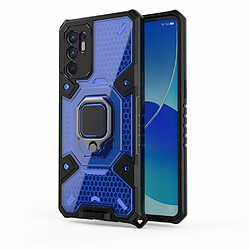 Coque en TPU antichoc avec béquille bleu pour Oppo Reno6 4G