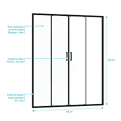 Acheter Aurlane Porte de douche coulissante 160 cm