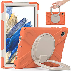 Coque en silicone avec béquille rotative à 360° Orange corail pour Samsung Galaxy Tab A8 10.5 (2021)