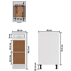 vidaXL Armoire de plancher à tiroir Blanc 30x46x81,5cm Bois ingénierie pas cher