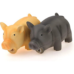 2 Pcs 16.5cm Jouet Chien Grinçant Latex Cochon Qui Grogne Chiot Jeu Interactif à Mâcher Pour Chiens Moyens