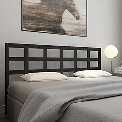 Maison Chic Tête de lit scandinave pour lit adulte,Meuble de chambre Noir 205,5x4x100 cm Bois massif de pin -MN68168