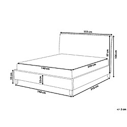 Avis Beliani Lit double en tissu beige 140 x 200 cm SENNEZ