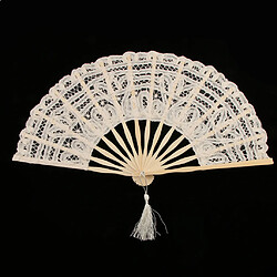 Acheter classique pliable dentelle fan cérémonie de mariage photo les accessoires cadeau de demoiselle d'honneur beige