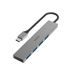 HAMA Hub USB-C, 4 ports, USB 3.2 Gen1, 5 Gbit/s, alu, ultra mince