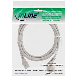 Câble d'alimentation InLine®, incliné à 3 broches IEC C13, gris, H05VV-F, 3x1.00mm², 3m