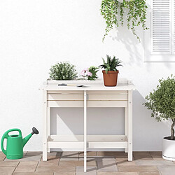 Avis Maison Chic Jardinière,Bac à fleurs - pot de fleur de jardin avec plateau pliant blanc bois pin massif -GKD84342