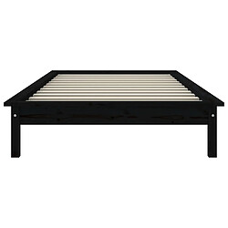 Maison Chic Lit adulte - Lit simple Cadre de lit,Structure du lit Contemporain Noir 100x200 cm Bois de pin massif -MN91809 pas cher