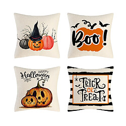 P86 4PCS 45 * 45cm Halloween motif de citrouille HUGIN HUG HUG TAYOWCASE Maison de vacances Accueil Taie d'oreiller Sofa Coussin Coussin Coussin