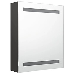 Avis Maison Chic Armoire de salle de bain,Meuble de rangement,Meuble haut à miroir LED anthracite 50x14x60 cm -GKD894264