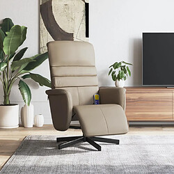 vidaXL Fauteuil inclinable de massage repose-pieds cappuccino