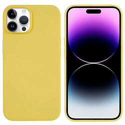 Coque en silicone magnétique, anti-rayures, anti-chute pour votre iPhone 14 Pro Max - jaune