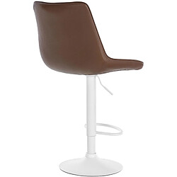 Non Tabouret de bar Toni simili cuir blanc pas cher