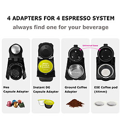 Avis 4 en 1 Cafetière Expresso à Capsules Hibrew avec mousser au lait ,24.5 *24.5 *11 cm - Noir